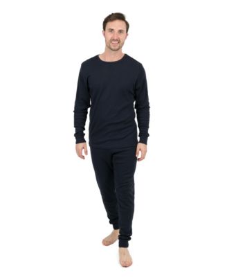 Men's Matching Family Two Piece Cotton Long Sleeve Shirt and Pants Solid Color Pajamas