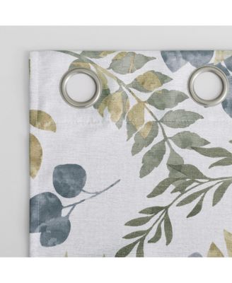 Remi Floral Leaf Print Blackout Grommet Curtain Panel