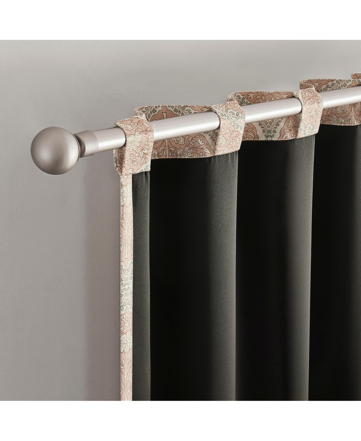 Sun Zero Lanet Vintage Ogee Magnetic Closure Blackout Back Tab Curtain Panel Pair