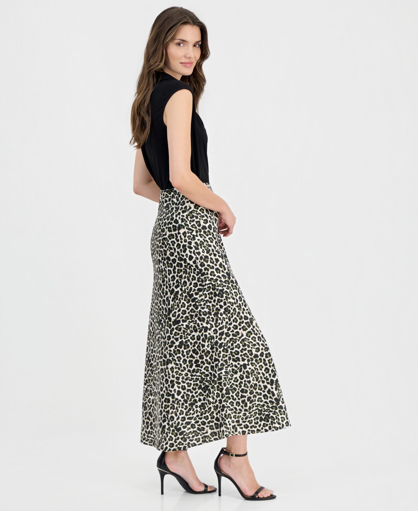 Женская юбка Anne Klein Animal-Print Pull-On Bias, цвет: Разноцветный — фото 3