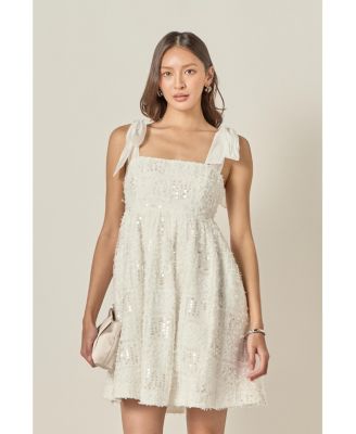 Women's Sequins Bow Mini Dress