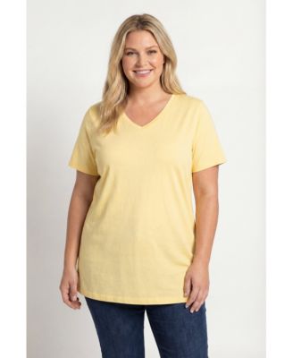 Women's Plus Size Perfect Short-Sleeve V-Neck Tunic Top