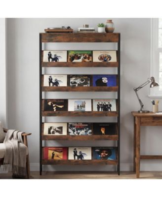 6-Tier Tall Freestanding Bookshelf with Angled Shelves for Home Office