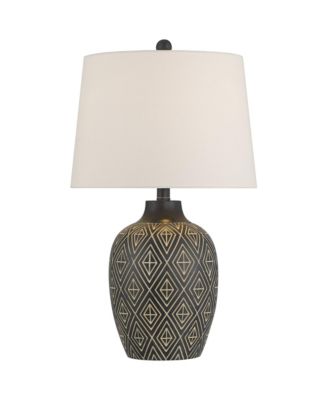 Benito 23 1/2" High Jar Modern Accent 3-Way Table Lamp Diamond Pattern Finish Single Shade Living Room Bedroom