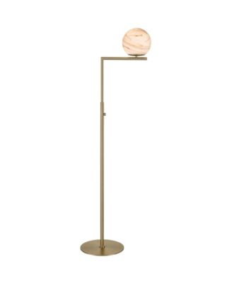 Possini Euro Jupiter 62 1/2" High Soft Brass and Glass Floor Lamp