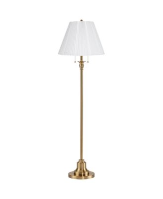 Dyna Traditional 58" Tall Standing Floor Lamp Skinny Pole Pull Chain Gold Antique Brass Finish
