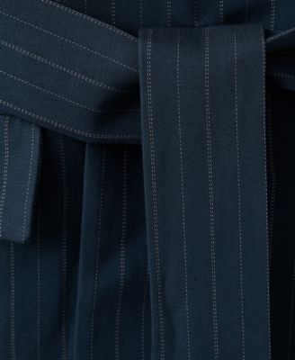 Selection Women's Pinstriped Belted Blazer