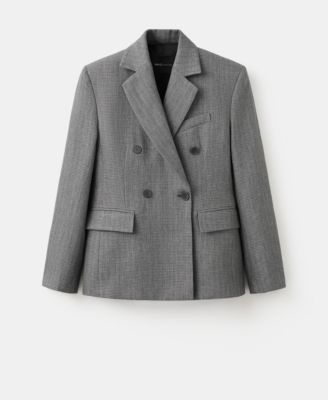 Selection Women's Herringbone Double-Breasted Suit Blazer