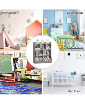 Set of 2 Three-Tier Kids Bookshelves, Toy Storage Cabinet with Cubby Shelves for Bedroom, Classroom, Playroom, Nursery