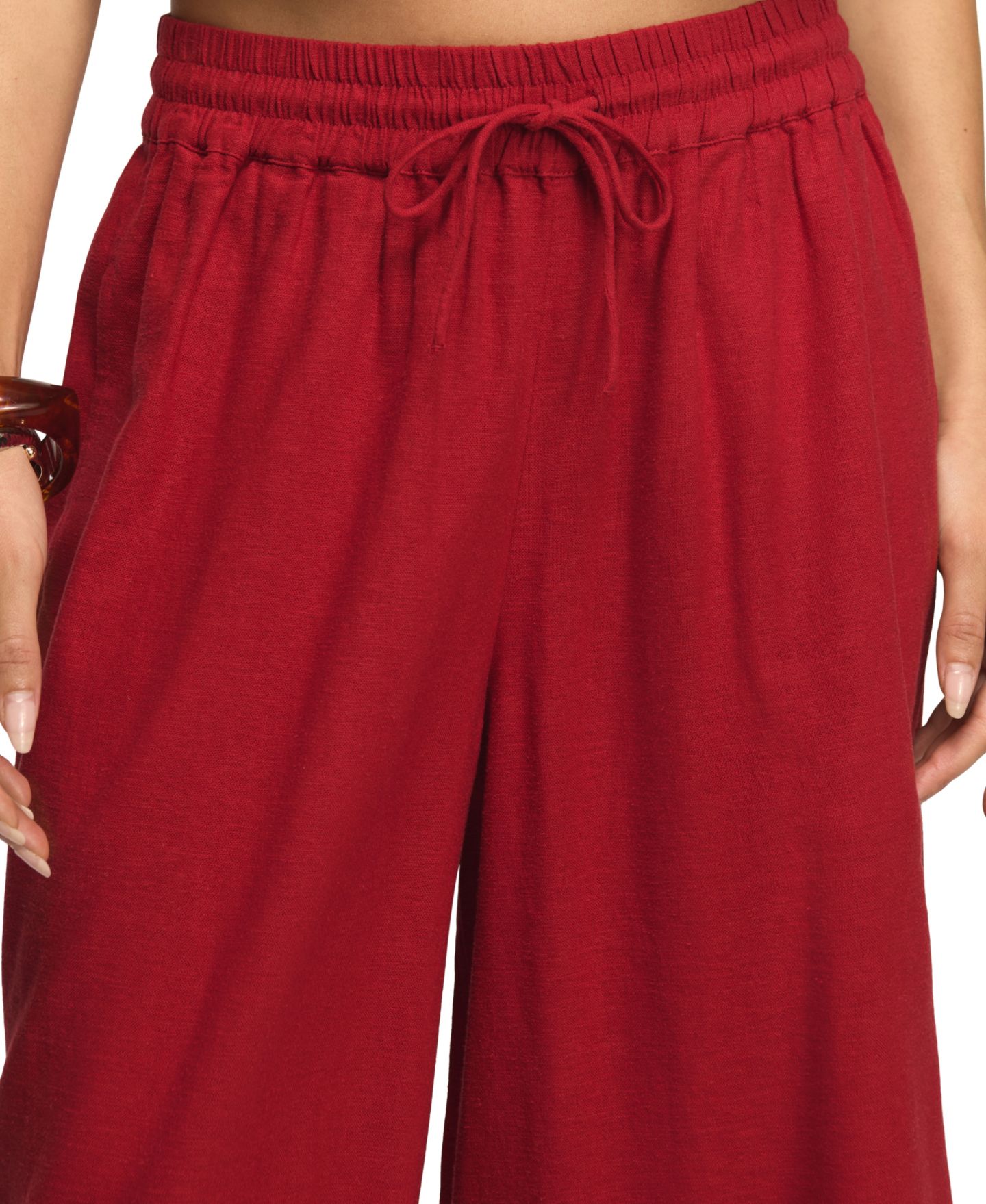 Женские брюки Lucky Brand Wide-Leg Lace Trim Pull-On, цвет: Emboldened — фото 5