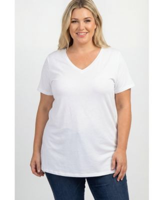 Women's Plus Size Perfect Short-Sleeve V-Neck Tunic Top