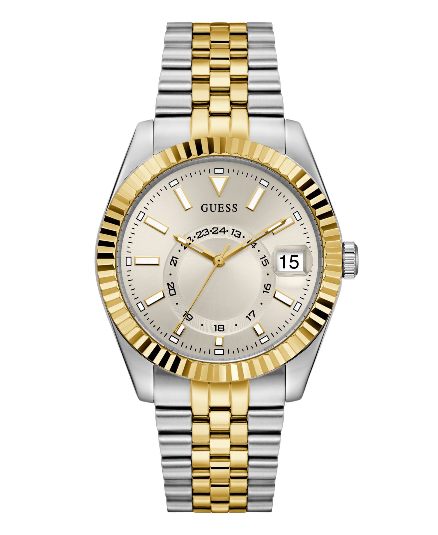 Мужские часы GUESS Two-Tone Stainles Steel Multi-Function Watch, 42mm — фото 1