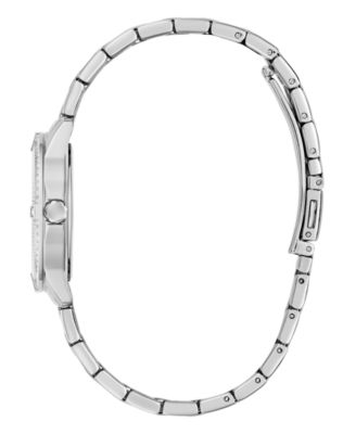 Women's Glitz Silver-Tone Stainless Steel Analog Watch, 32mm