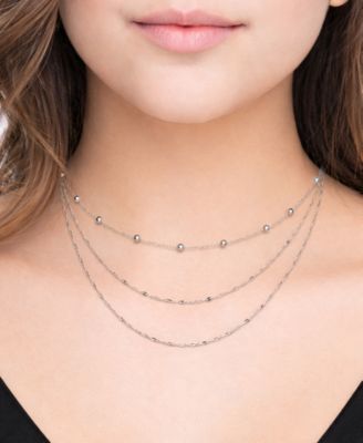 Silver Plated Multi-Chain 18" Layered Statement Necklace