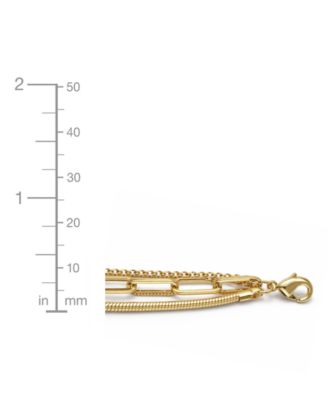 Triple Row 16" Chain Necklace in Silver Plate or Gold Plate