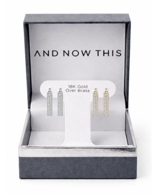 Gold Plated 2-Piece Click Top Hoop Earrings Set