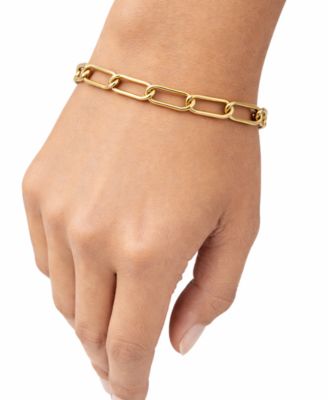 18K Gold Plated or Silver Plated Oval Link Bracelet