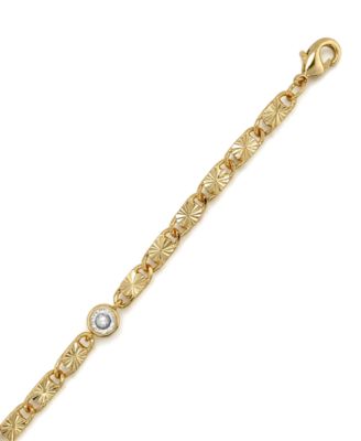 Cubic Zirconia Diamond Cut Chain Bracelet