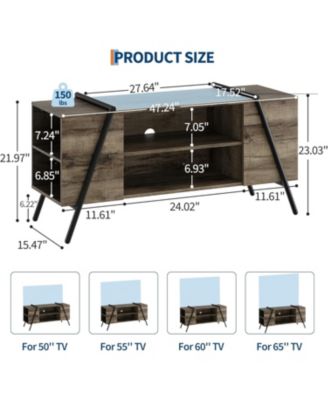 TV Stand for 47" TV, Modern Console with Adjustable Shelf, Cable Holes, Media Cabinet, U-Shaped Legs