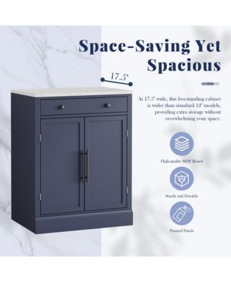 Versatile Buffet Cabinet and Coffee Bar Station, Food Storage Pantry with a Drawer, 2 Adjustable Shelves and 2 Door Shelves for Dining Room