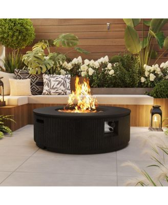 50K BTU Propane Fire Pit Table w/Lava Rocks and Cover