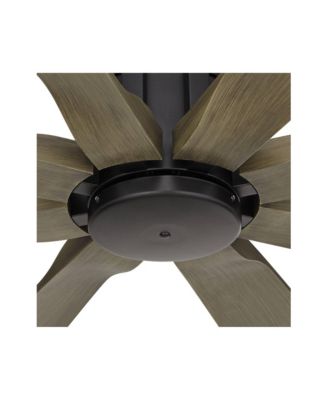 70" Defender Industrial Rustic Indoor Outdoor Ceiling Fan Remote Matte Black Weathered Oak Damp Rated Patio