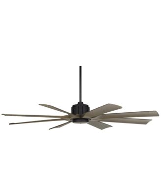 60" Defender Industrial Rustic Indoor Outdoor Ceiling Fan Remote Matte Black Weathered Oak Damp Rated Patio