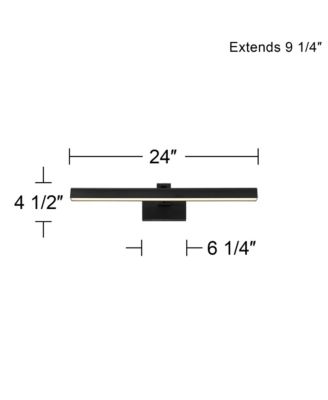 Henry 24" High Modern Picture Wall Lamp Light Fixture Mount Living Room Indoor Hallway LED Hardwired Black