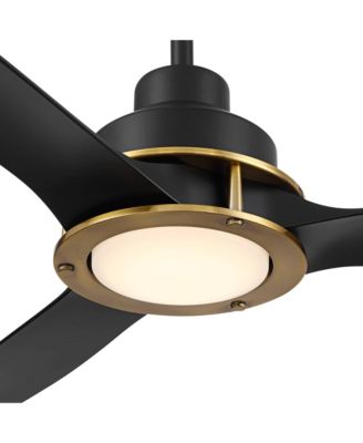 56" Veyron Modern Indoor Outdoor Ceiling Fan 3 Blade LED Light Remote Control Matte Black Finish Bedroom Damp Rated