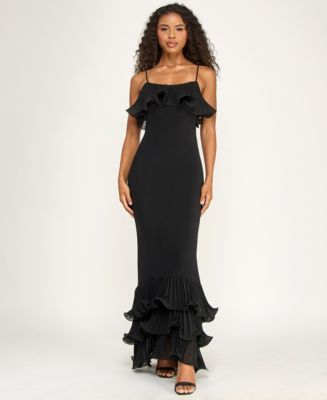ワンピース ANDMARY Sophia frill set dress BLACK Alex & Sophia Juniors' Square Neck Tiered Ruffle Hem Gown - Macy's