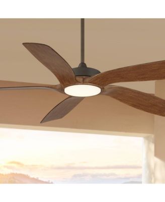 56" Mach-5 Bronze and Koa LED Ceiling Fan with 36" Rod