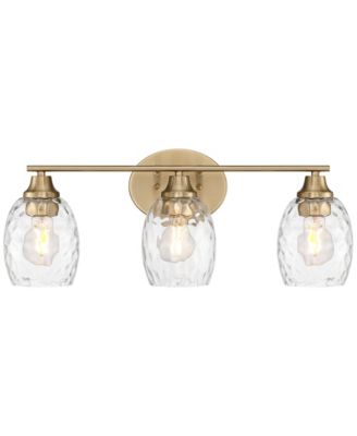 Possini Euro Stellan 22"W Satin Brass Water Glass 3-Light Bath Light