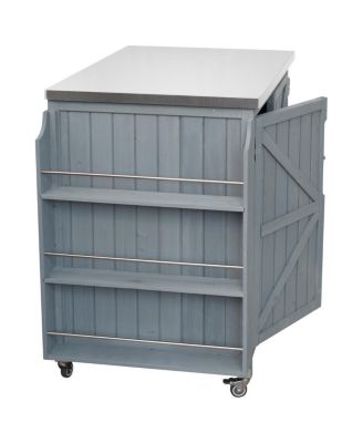  Outdoor Kitchen Island Side Shelf, Storage, SS Top, Wheels