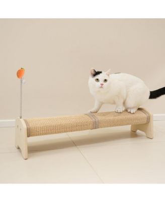 Horizontal Sisal Cat Scratch Pad Large Scratcher With Spring Protect Furniture For Indoor Kitten