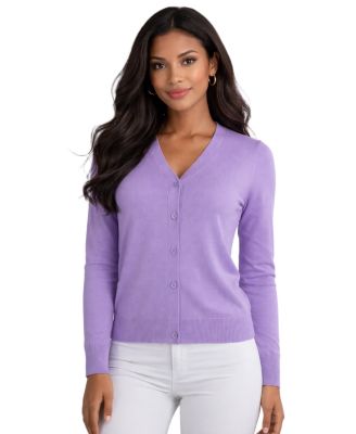 Women's Merino Wool Light Weight Cardigan Ultra Soft Fine Gauge V Neck Sweaters