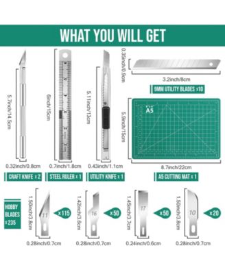 250 Exacto Craft Hobby Precision Knife Blades Set Modeling Scrapbooking 250pcs with 235 Extra Blades