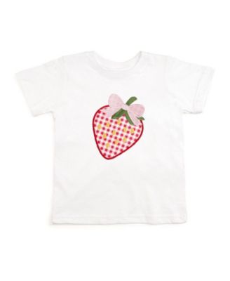 Little Girls Strawberry Patchwork Short Sleeve T-Shirt