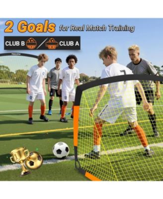 Soccer Goal 7'x5', 6.6 x3.3', 5'x3.6', 4'x3', 3'x2.2' Soccer Net for Kids Backyard