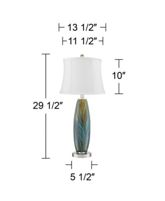 Azure Modern Table Lamps, Set of 2, 26 3/4" High with Drum Shades