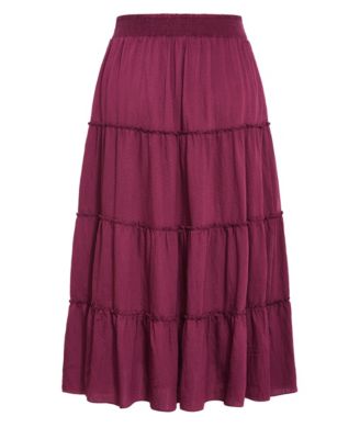 Women's Boho Tiered Maxi Skirt