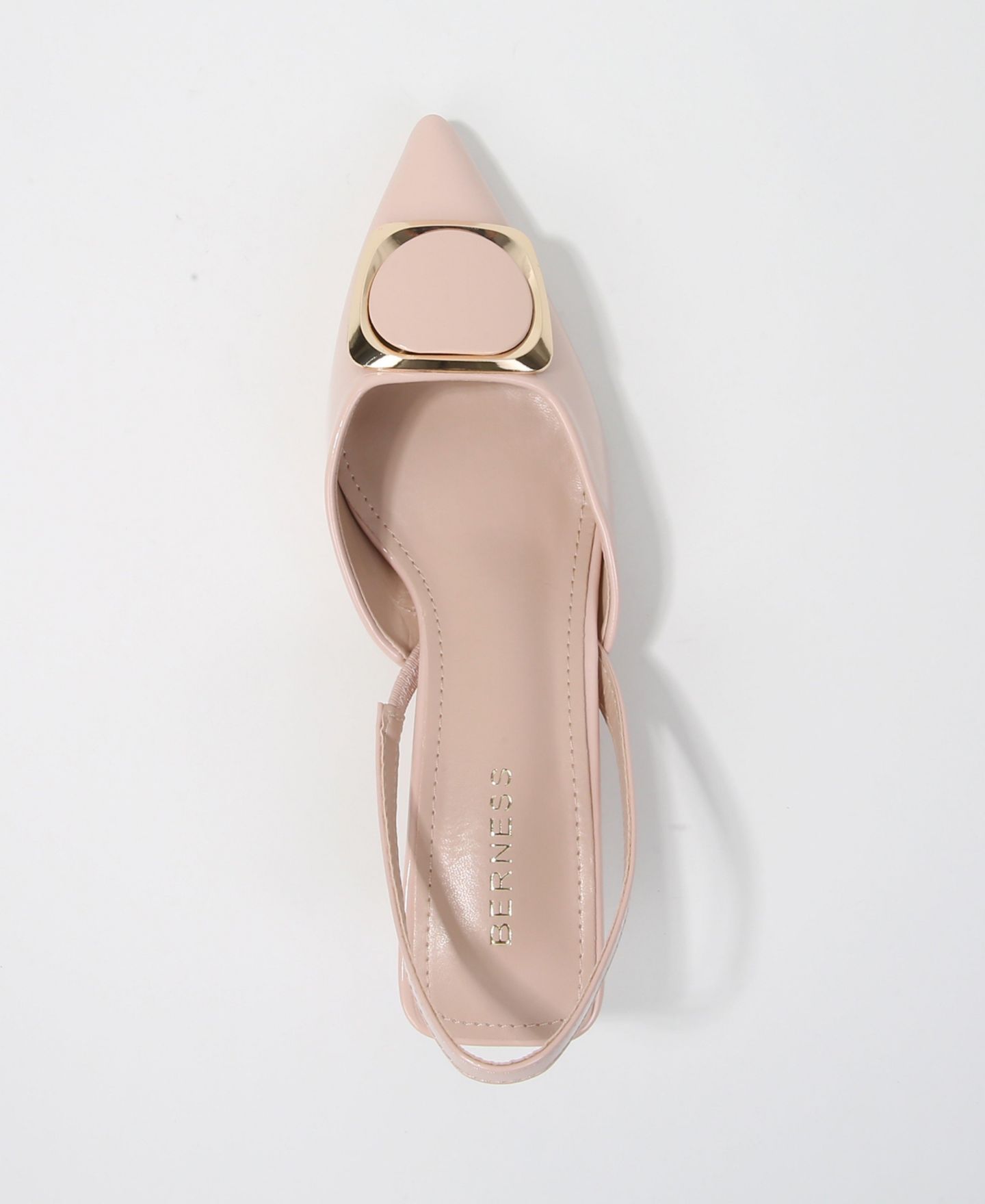 Женские туфли BERNESS Geometric Ornament Slingback Heels, цвет: Бежевый — фото 4
