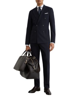Men's Tailored-Fit Double-Breasted Textured Suit Blazer