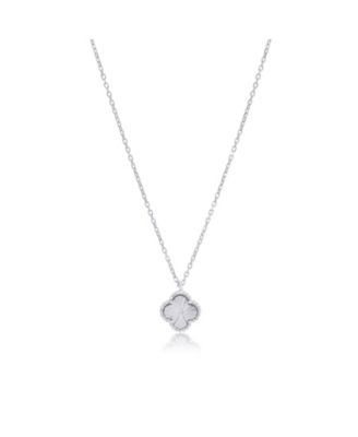 Fluted Single Clover Necklace Sterling Silver