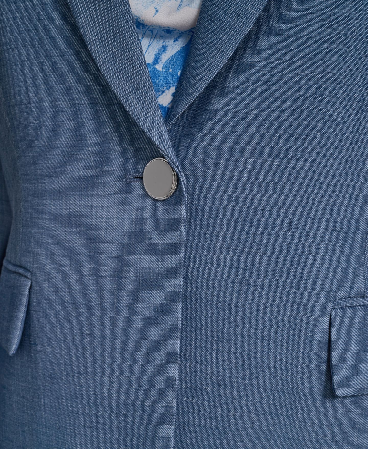 Женский пиджак Calvin Klein Plus Size One-Button Notch Collar Blazer, цвет: Светлый индиго — фото 4