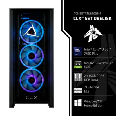 Set Gaming PC - Liquid Cooled Intel Core Ultra 7 270K Plus 3.7GHz, 32GB DDR5, GeForce RTX 5070 12GB Graphics, 2TB SSD, WiFi, Windows 11 Home