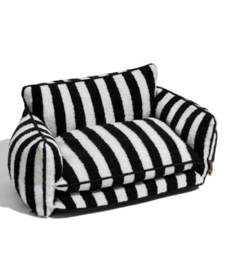 Striped Faux Lambswool Double Layer Pet Sofa Bed