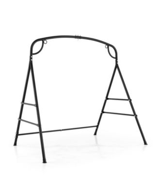 Heavy-Duty Metal A-Frame Swing Stand with 660 lbs Capacity and Dual Hanging Rings