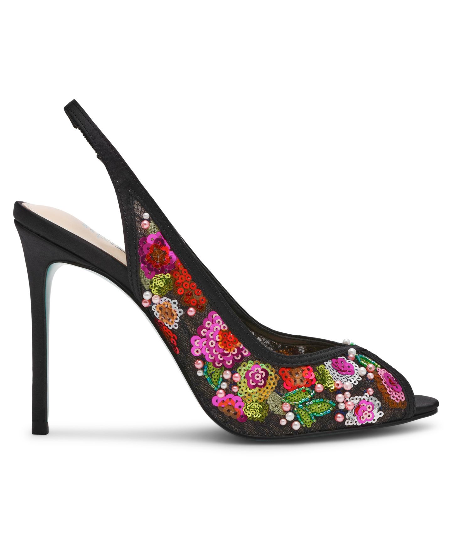 Женские сандалии Betsey Johnson Gerri Slingback Evening, цвет: Чёрный с принтом — фото 2