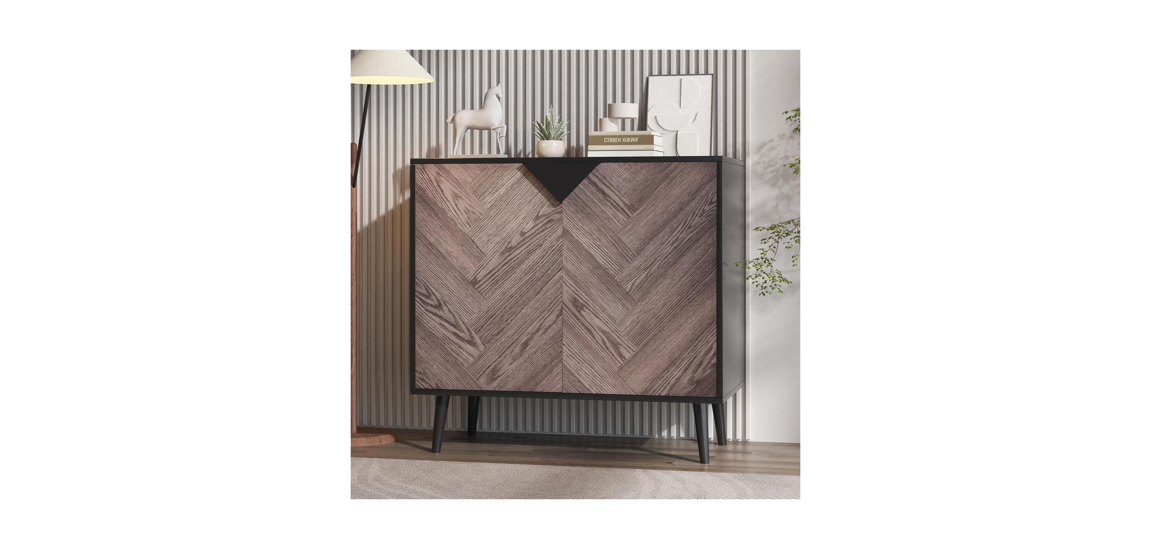 gaomon Contemporary Sideboard Buffet Cabinet - 31.5" with Doors and Shelf - Accent Storage Console - Dining, Living Room