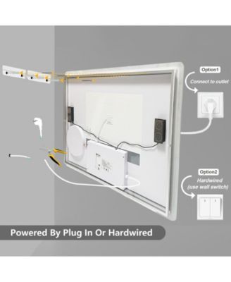 32"x24" LED Bathroom Mirror, Anti-Fog, Bluetooth, 3 Color Temp, Memory, Magnifier